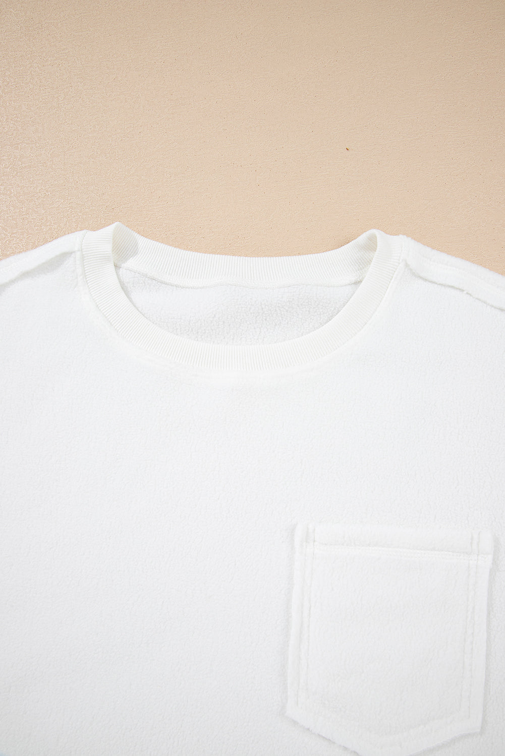 Solid Knit Reverse Seam Chest Pocket Sweatshirt