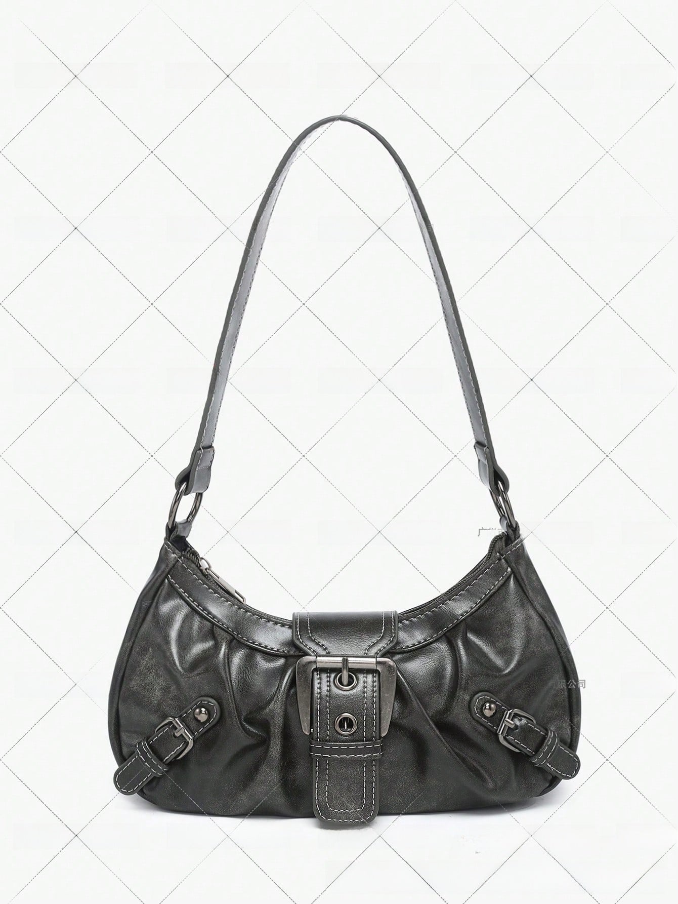 Retro Two-Tone Leather Shoulder Bag