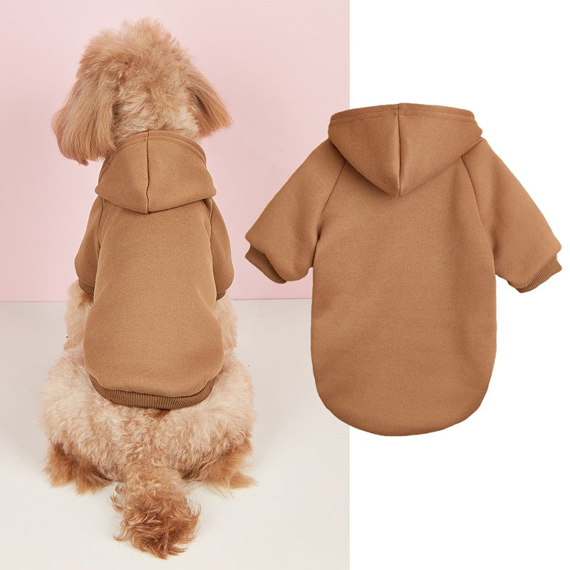 Classic Solid Color Hooded Pet Sweater for Dogs and Cats