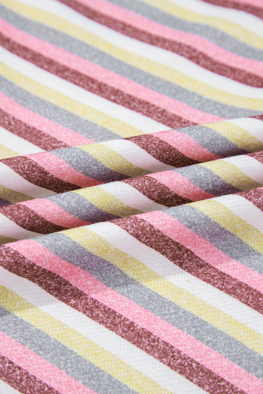 Stripe Patchwork Reverse Seam Henley Sweatshirt