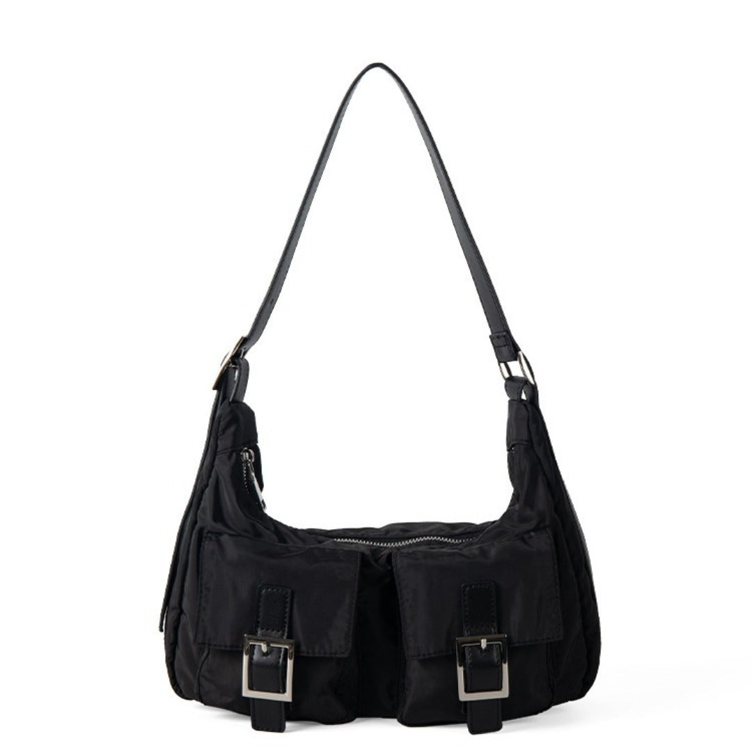 Design multi-pocket lightweight nylon shoulder armpit bag, women's versatile commuter handbag, women hobo bag small