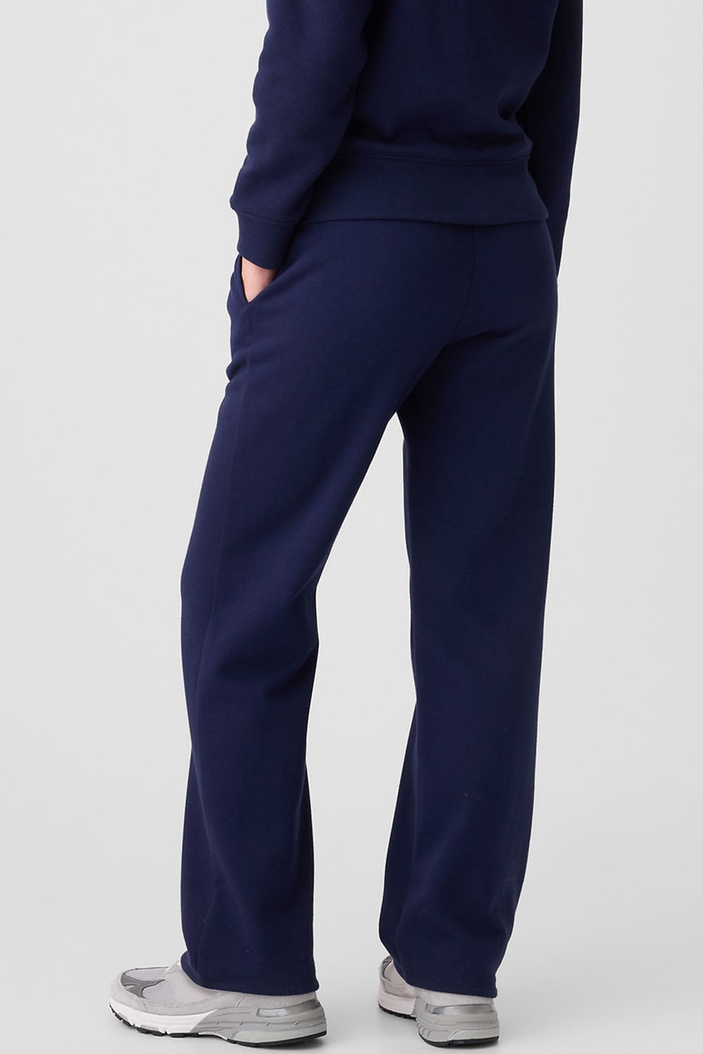 Solid Fleece-Lined Drawstring Waist Pants