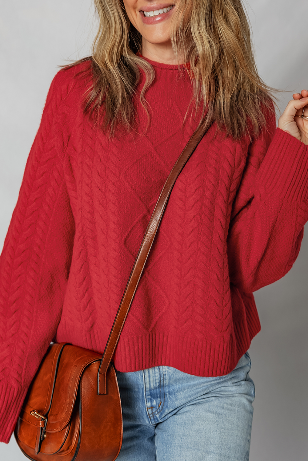 Cable Knit Long Sleeve Sweater