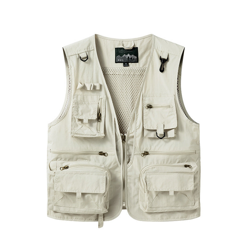 Men's Quick-Dry Mesh Outdoor Vest with Multiple Pockets