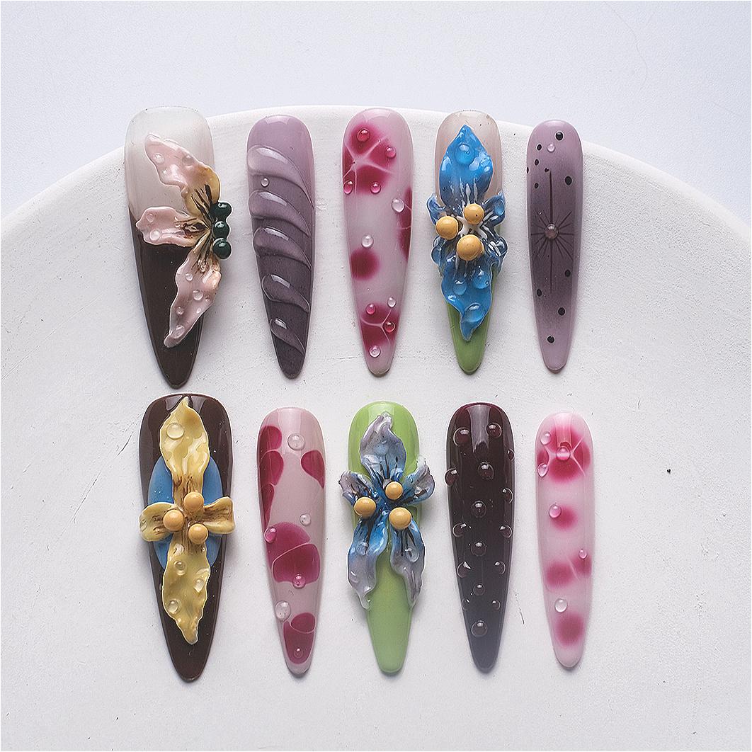 1065 Handmade Nail Wear Nail Art Reusable Press on Nails False Nails