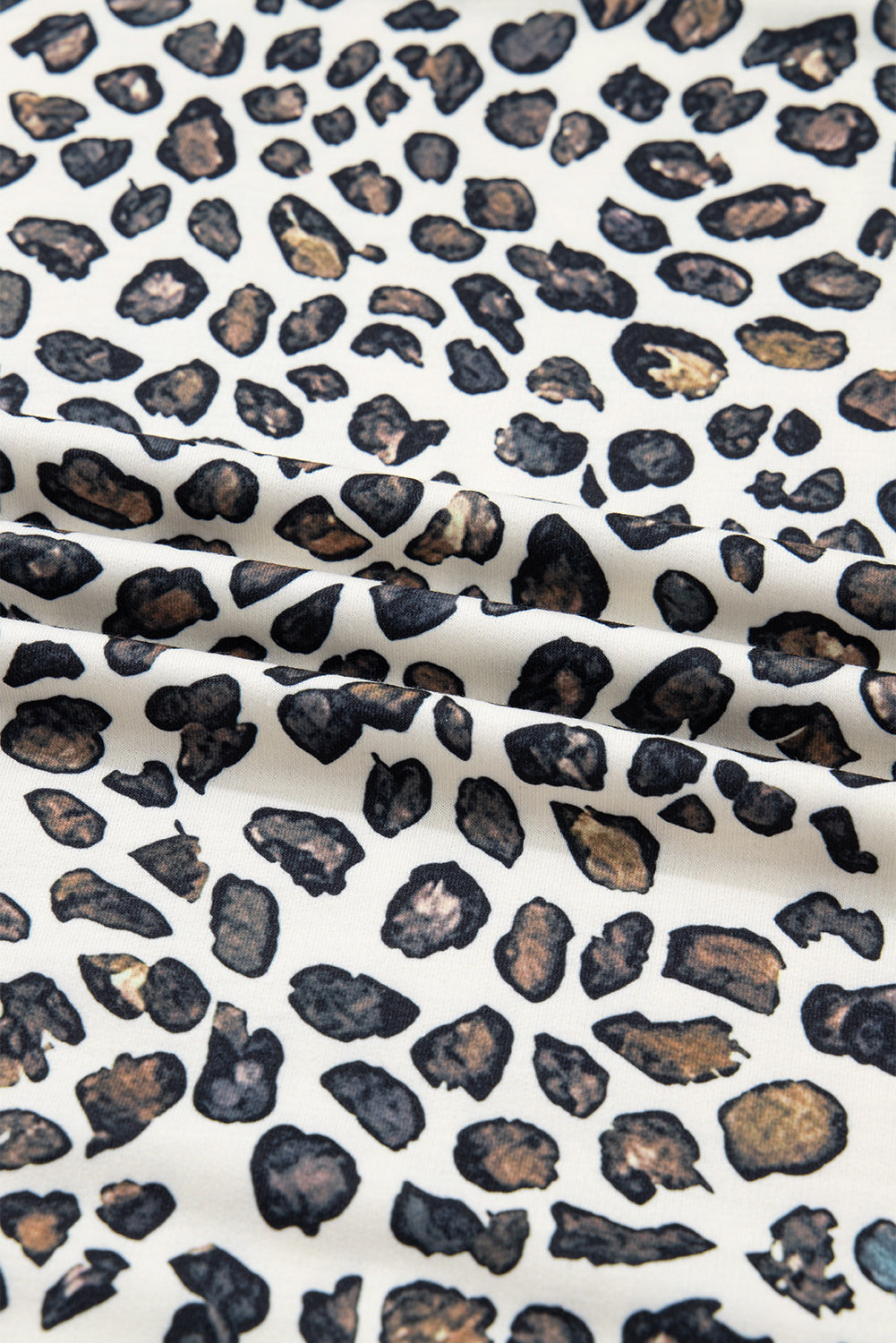 Plus Size Leopard Pullover and Shorts Set