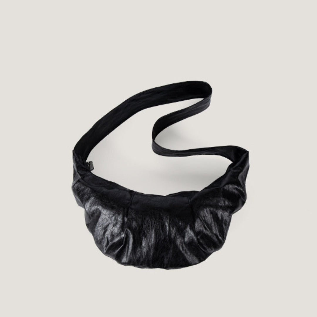 Wide shoulder strap soft leather croissant bag for women, simple and versatile shoulder Crossbody bag, small shoulder bag for women