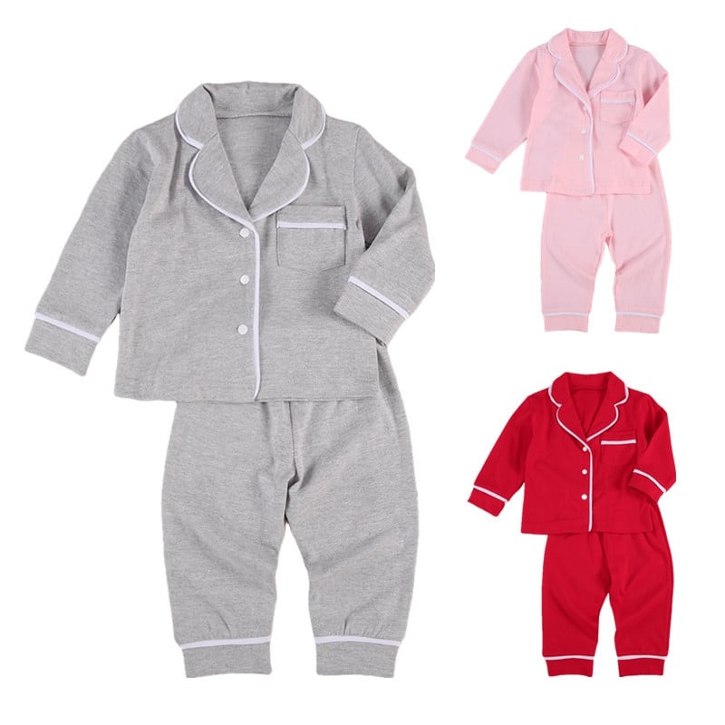 Cotton Two-Piece Pajama Set for Toddlers and Kids - # BAAA81810024