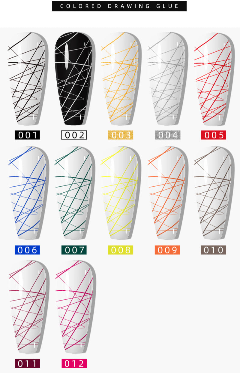 1060 Nail Art Elastic Brushed Glue Nail Polish Glue Phototherapy Nail Spider Glue Metal Painted Glue Wire Pulling Glue Silk Glue Press on Nails