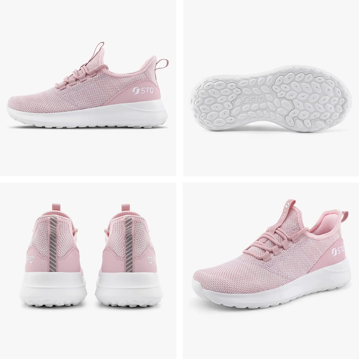 STQ Slip Ins Womens Slip On Sneakers Hands Free Orthopedic Tennis Walking Shoes for Plantar Fasciitis Relief 8.5 Light Pink - # GIAA73110002