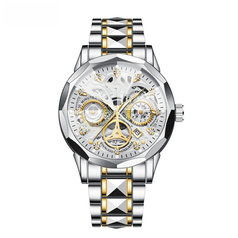 Men's Quartz Watch with Luminous and Waterproof Features