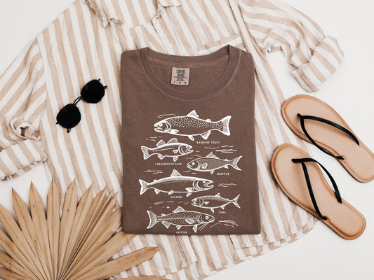 Sardines Salmon Fish Nature Camping Hiking Comfort Colors T Shirt (sketch)