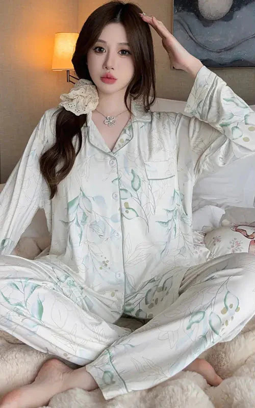 Maternity Nursing Pajamas with Chest Pads (Spring/Fall) - # BAGE211510130-NURSG