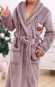 Winter Coral Fleece Thick Bathrobe - # BOAA11710004