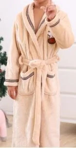Winter Coral Fleece Thick Bathrobe - # BOAA11710004
