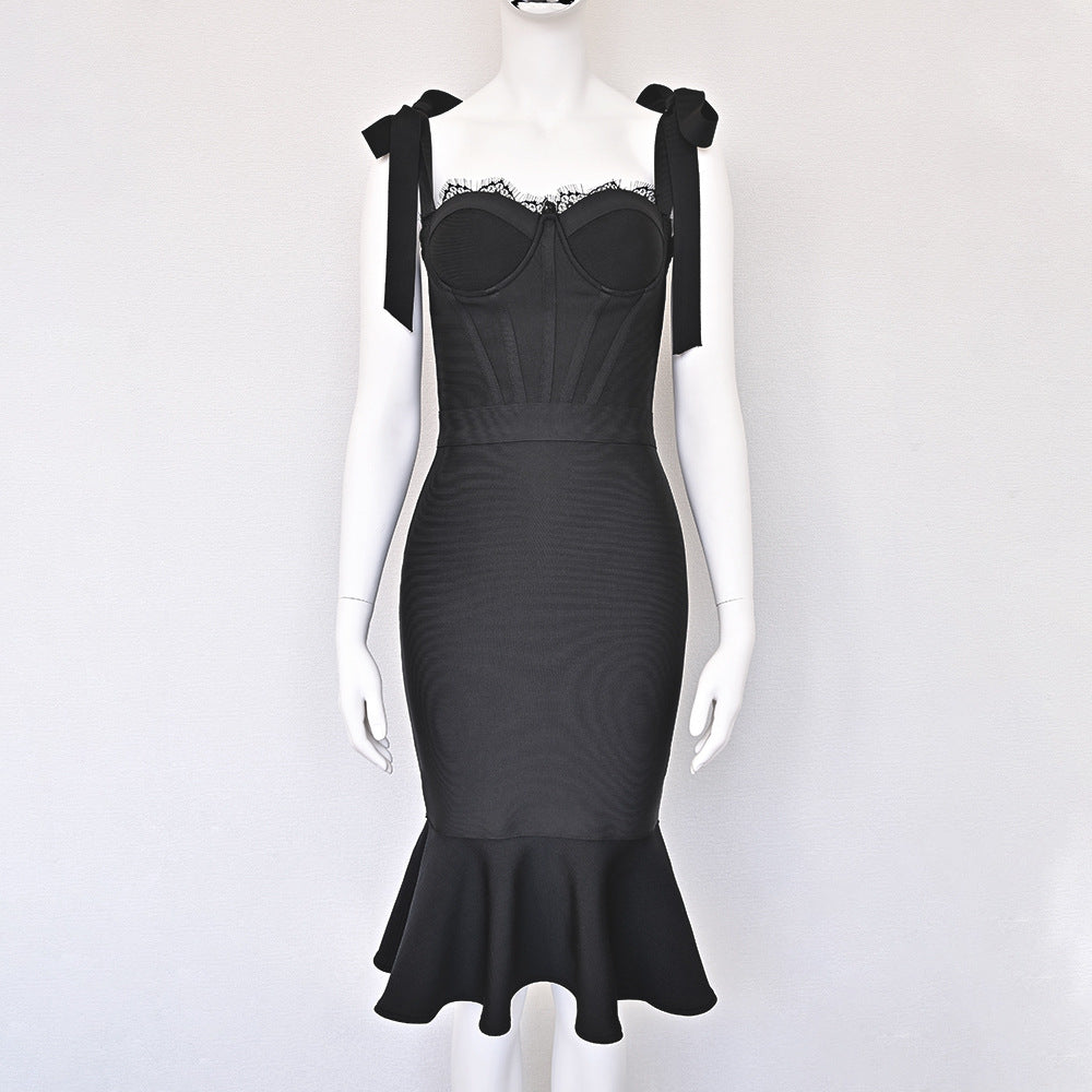 Bow Lace Bandage Dress