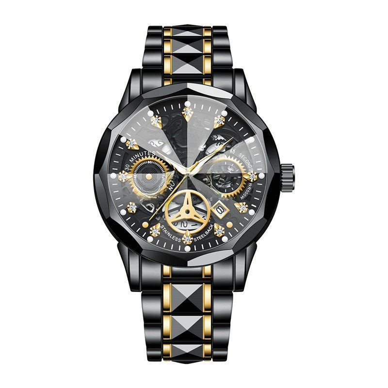 Men's Quartz Watch with Luminous and Waterproof Features