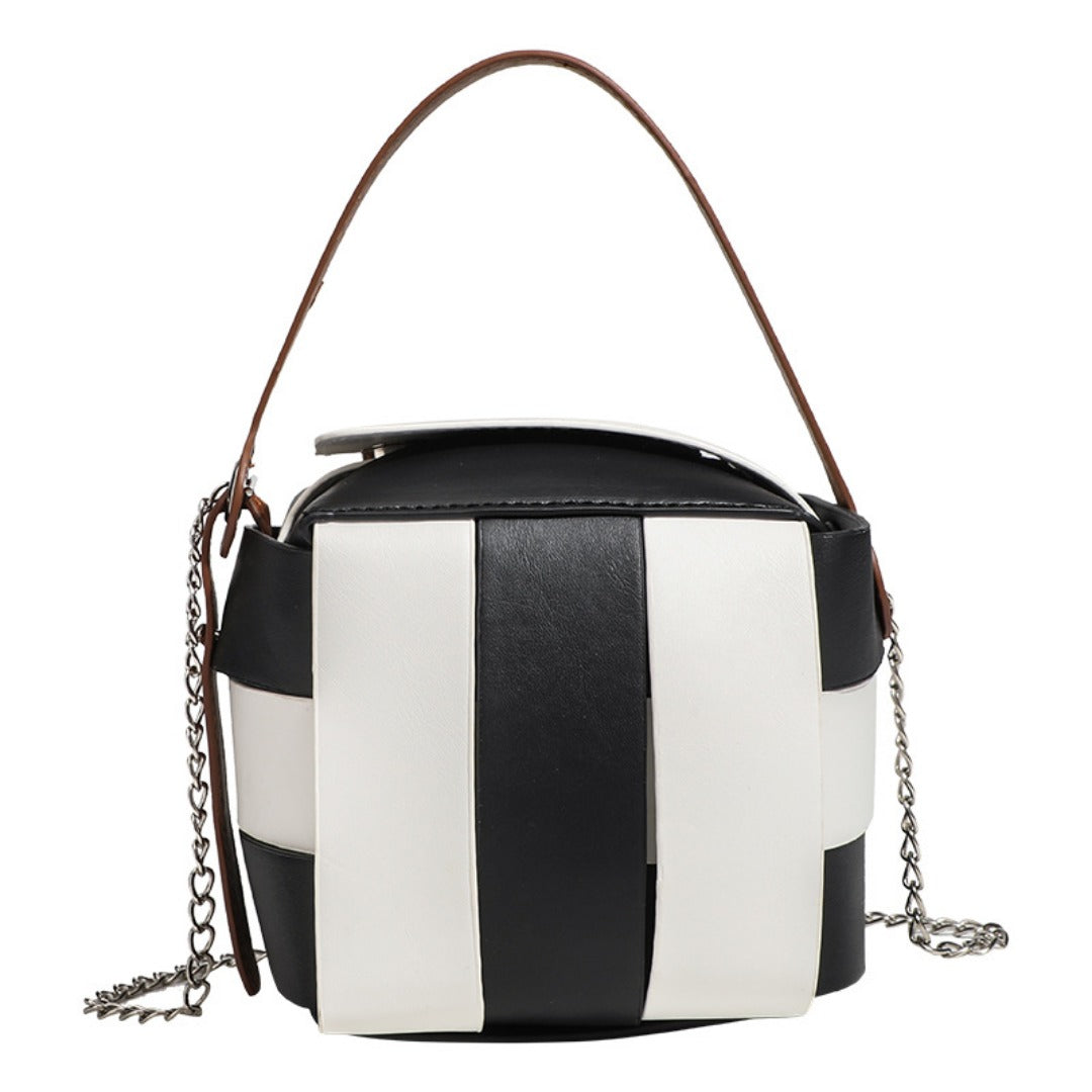 Fashion Contrasting Color PU Stylish Daily Commuter Bag - Simple Women's Shoulder Bag & Small Crossbody Tote