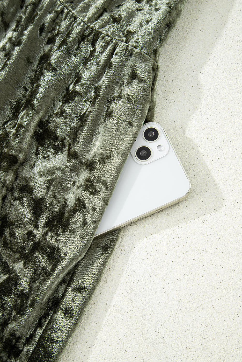 Plus Size Velvet Puff Sleeve Babydoll Mini Dress