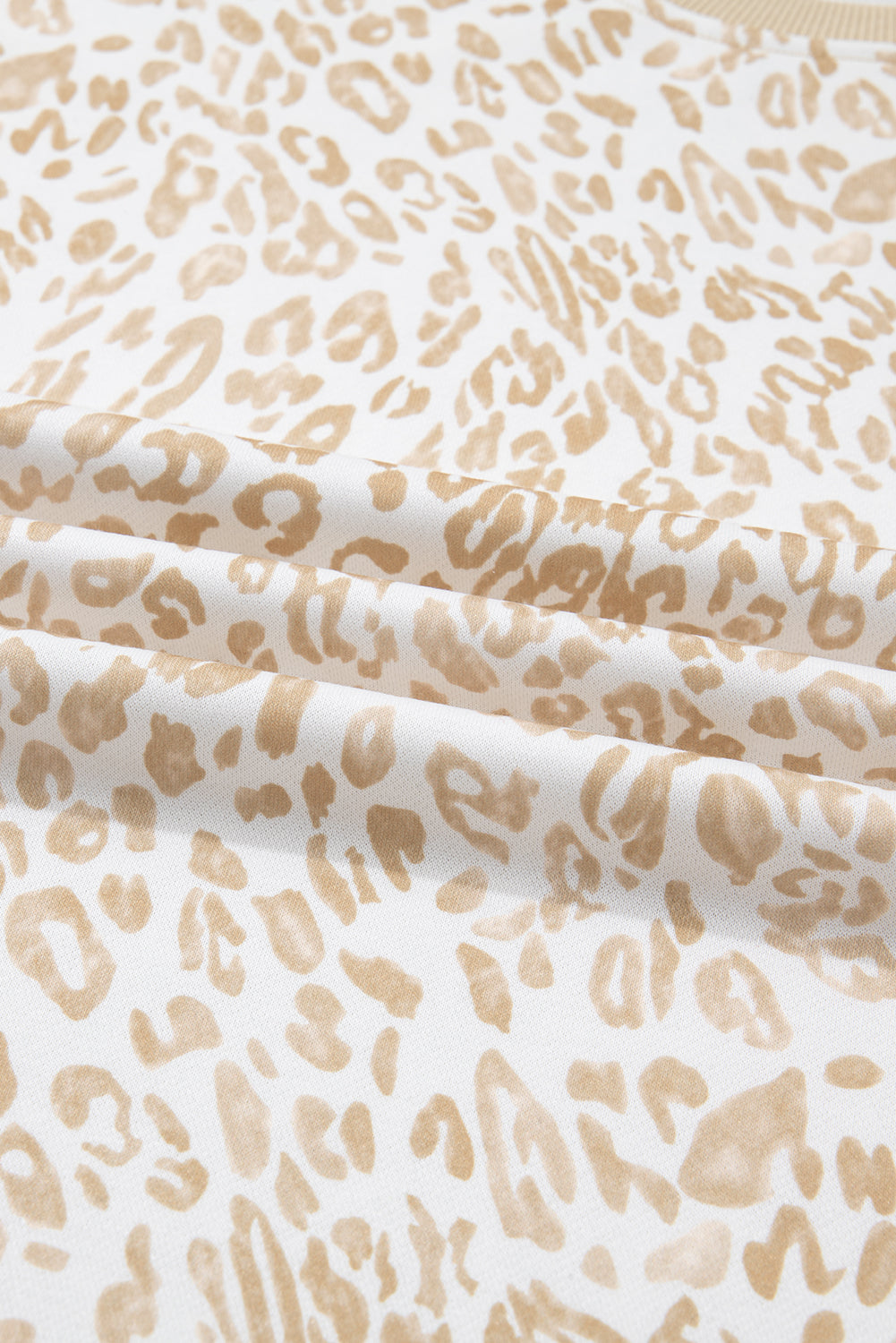 Plus Size Leopard Ruffle Long Sleeve Sweatshirt