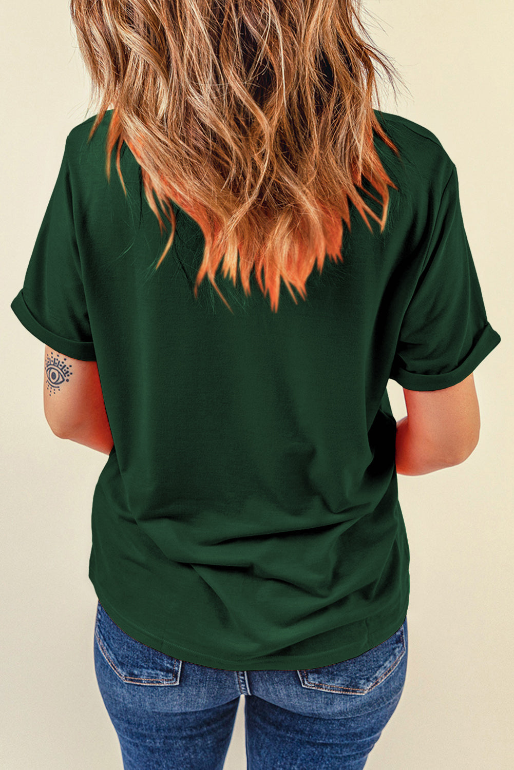 Solid Short Sleeve Crew Neck Tee