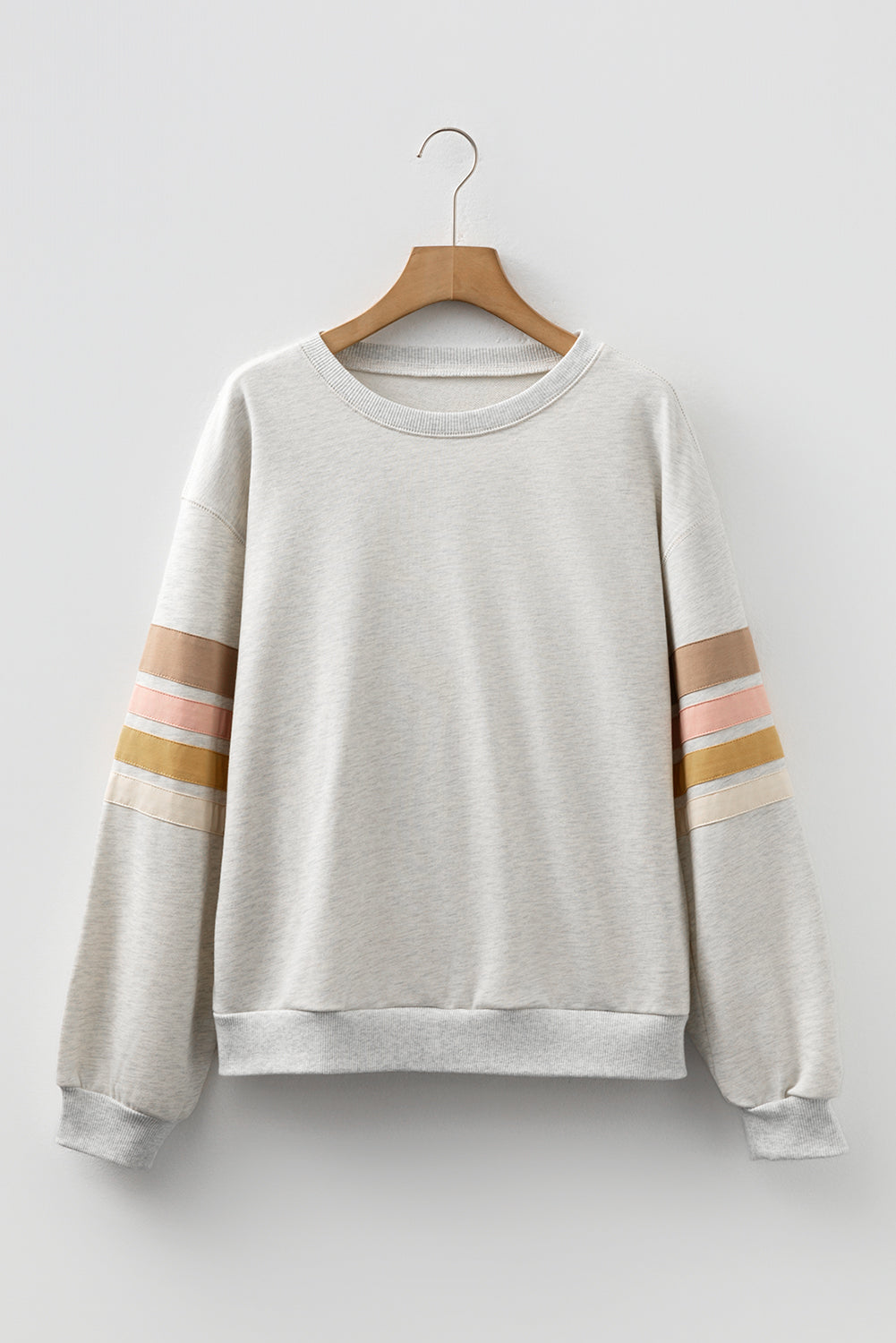Stripe Patchwork Drop Shoulder Sweatshirt