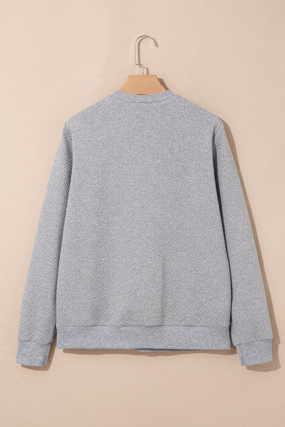 Textured Half-Zip Long Sleeve Sweatshirt