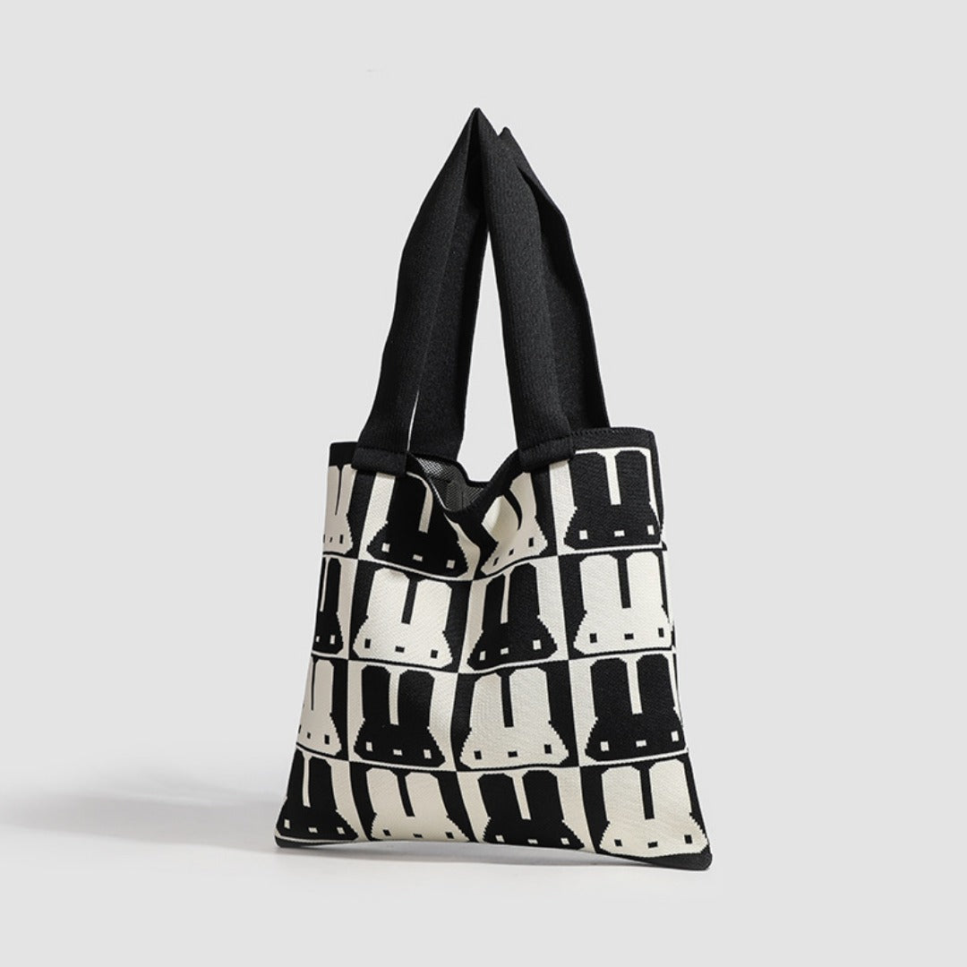 Rabbit tote bag women, autumn and winter simple fashion handbag, versatile commuter shoulder underarm bag