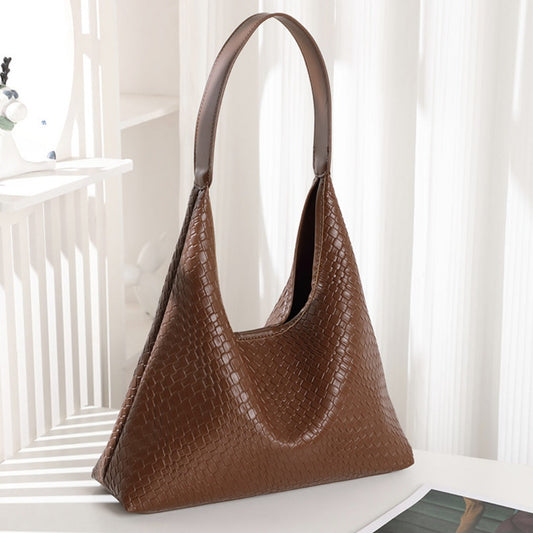 Soft leather woven hobo bag for women, tote bag for women, casual large capacity handheld shoulder bag, shoulder hobo purse