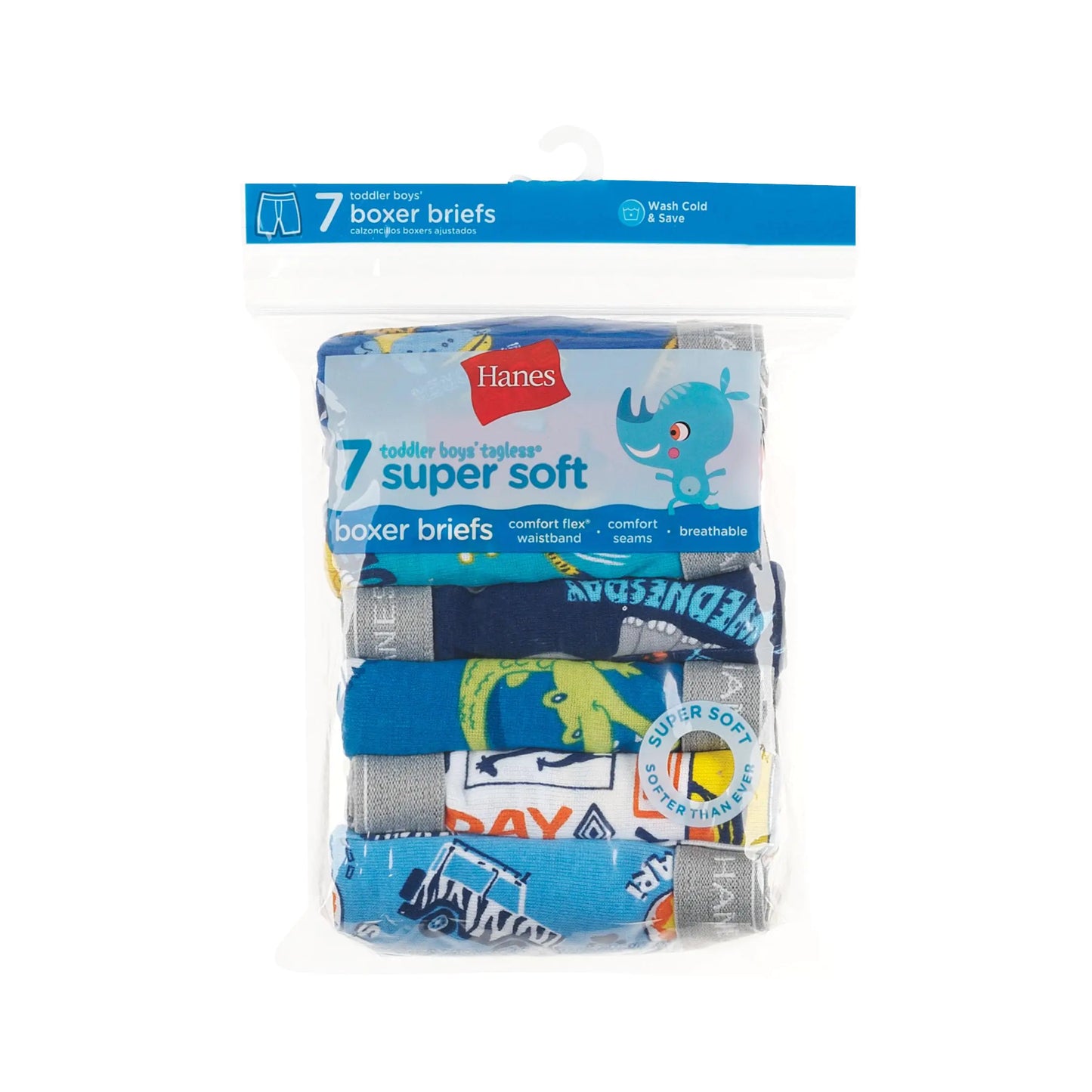 Hanes boys And Toddler Underwear, Comfort Flex and Comfortsoft Boxer Briefs, Multiple Packs Available pack of 10 2T-X-Large Days of Week Assorted - 7 Pack - # BOAA11410005