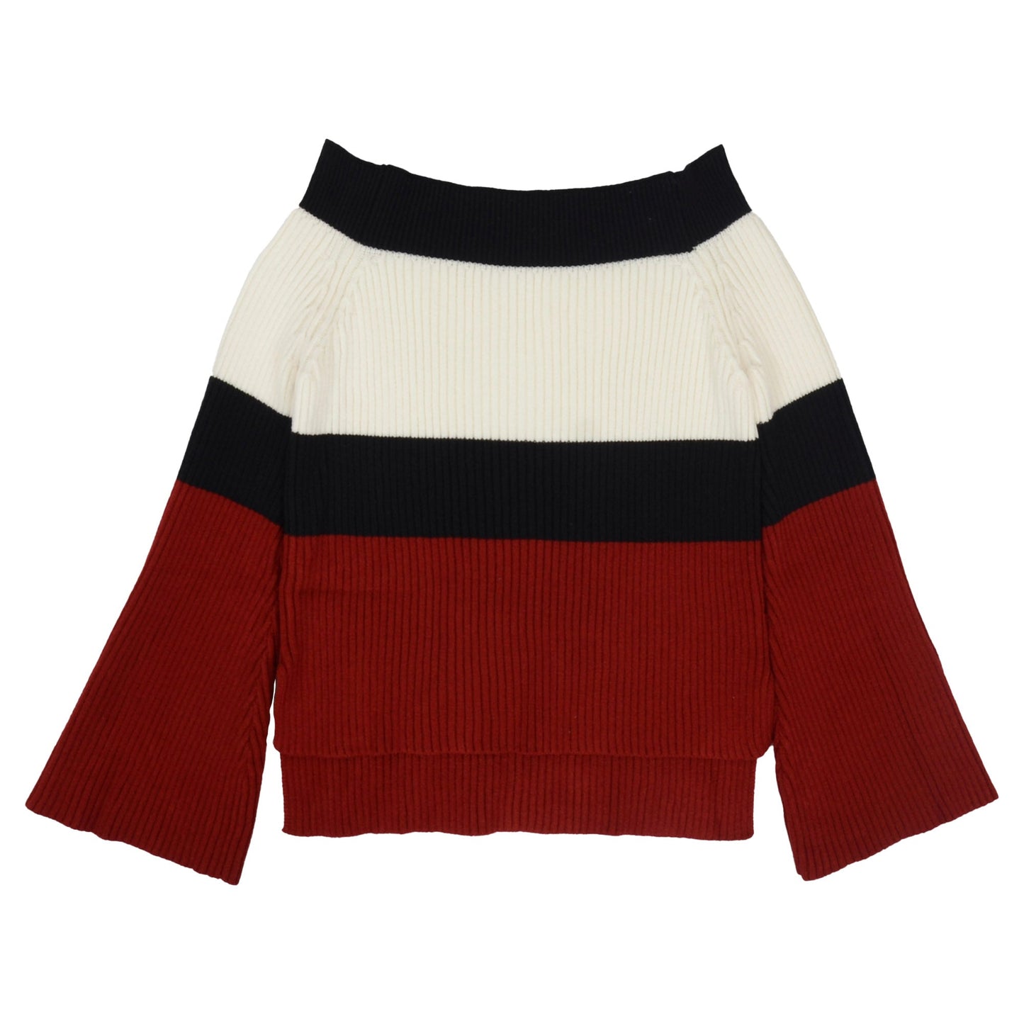 Off Shoulder Ribbed Knit Sweater