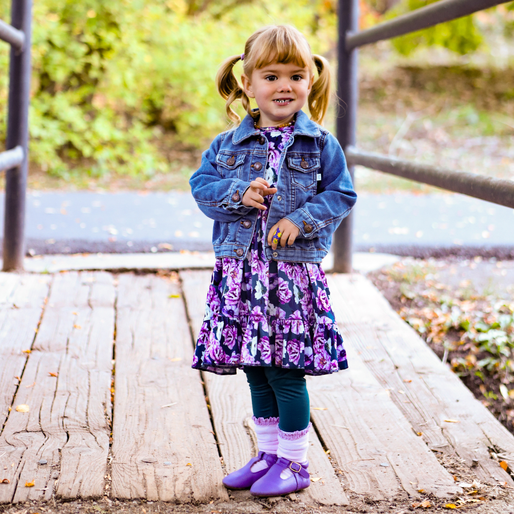 Bamboo Short Sleeve Twirl Dress in Adele