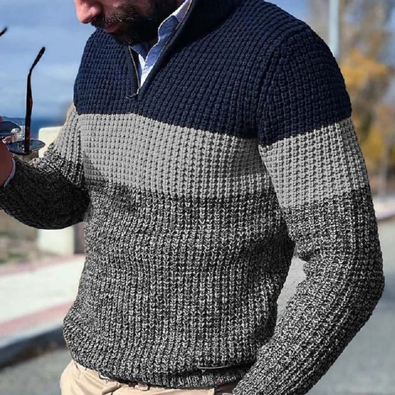 Men's Casual Color Block Sweater