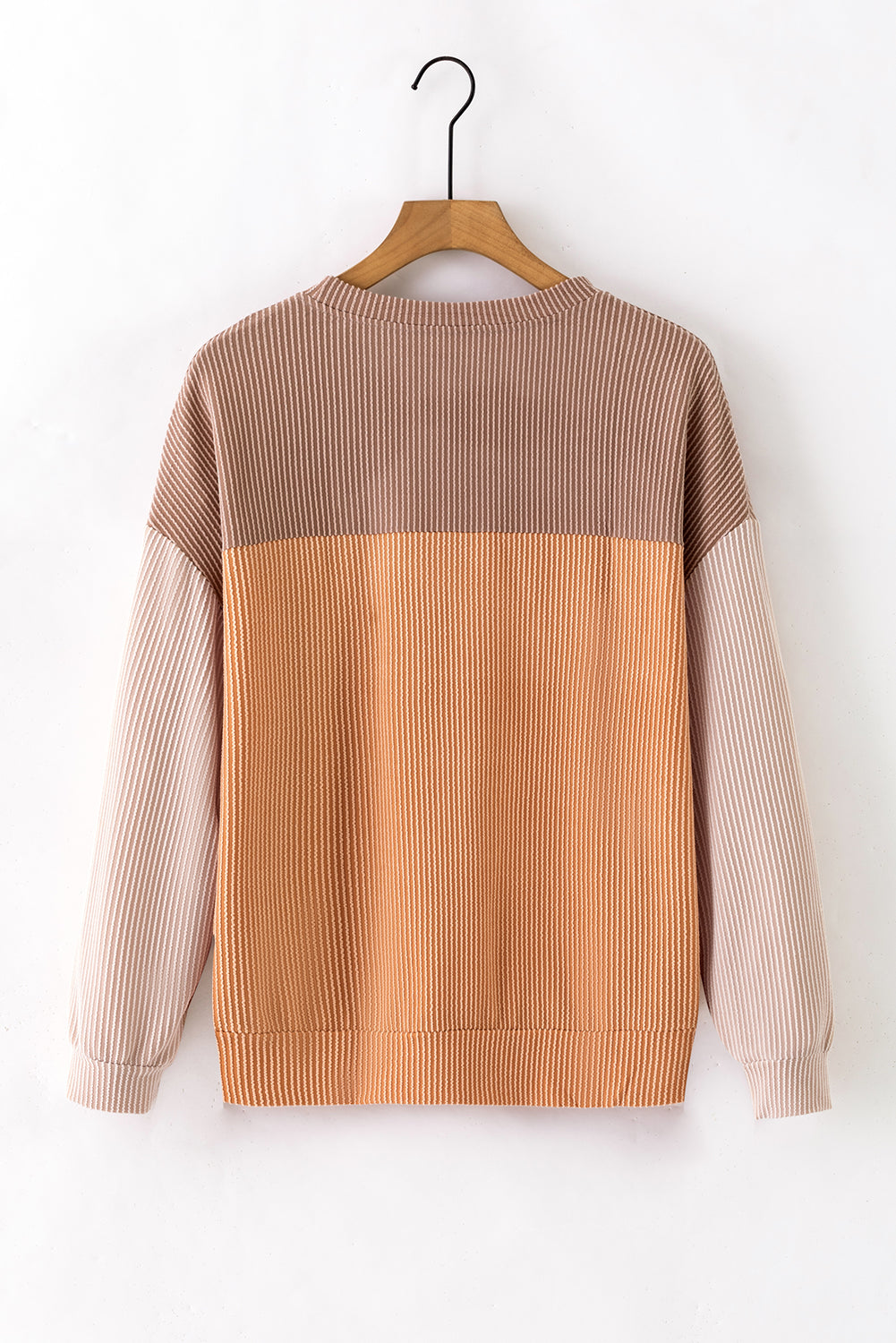 Colorblock Ribbed Long Sleeve Top