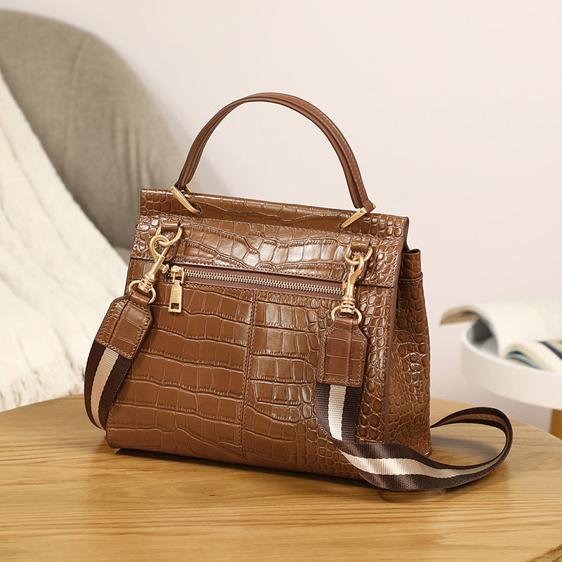 Genuine leather large capacity portable shoulder bag fashion crocodile  7387 tote crossbody