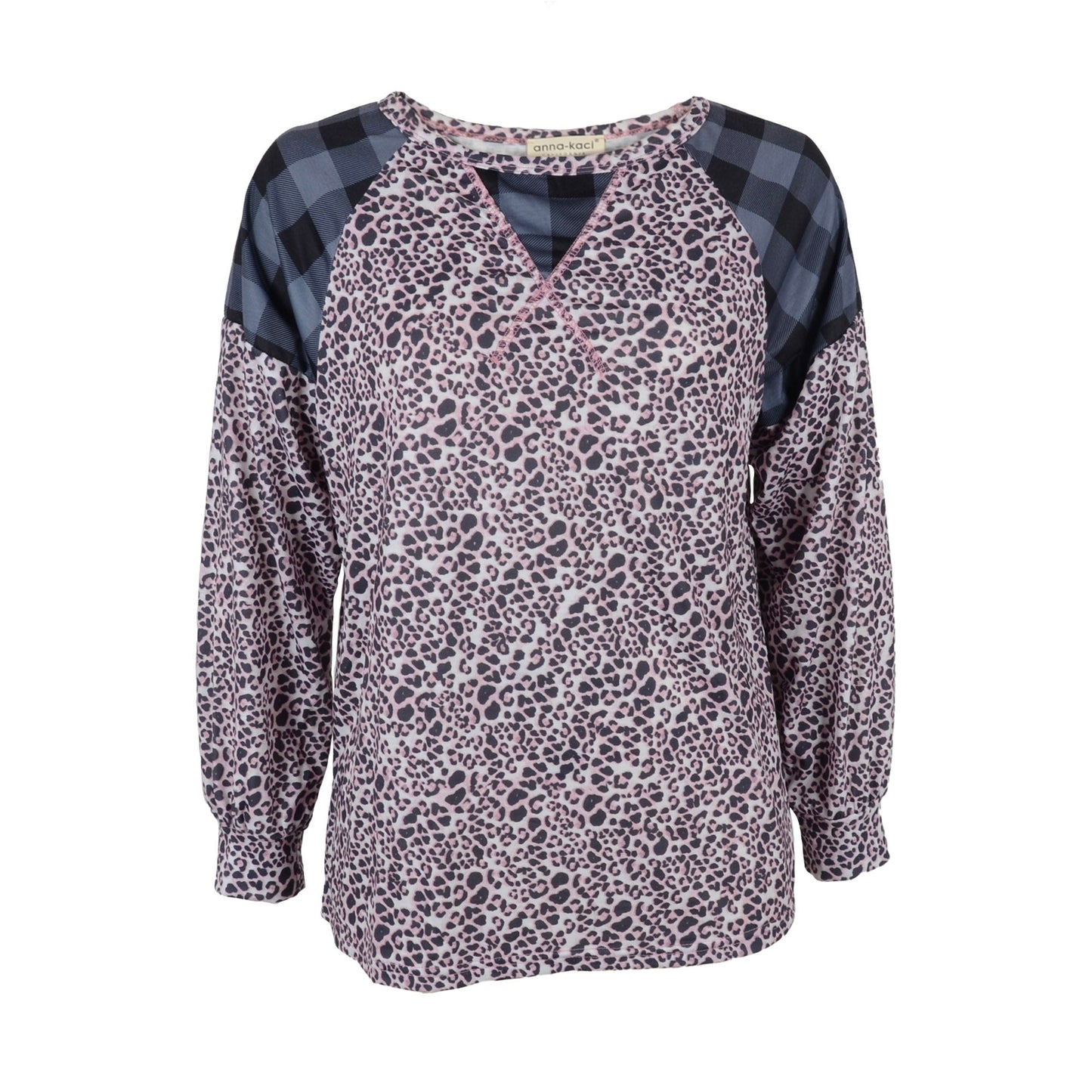 Two Tone Mixed Print Sweater