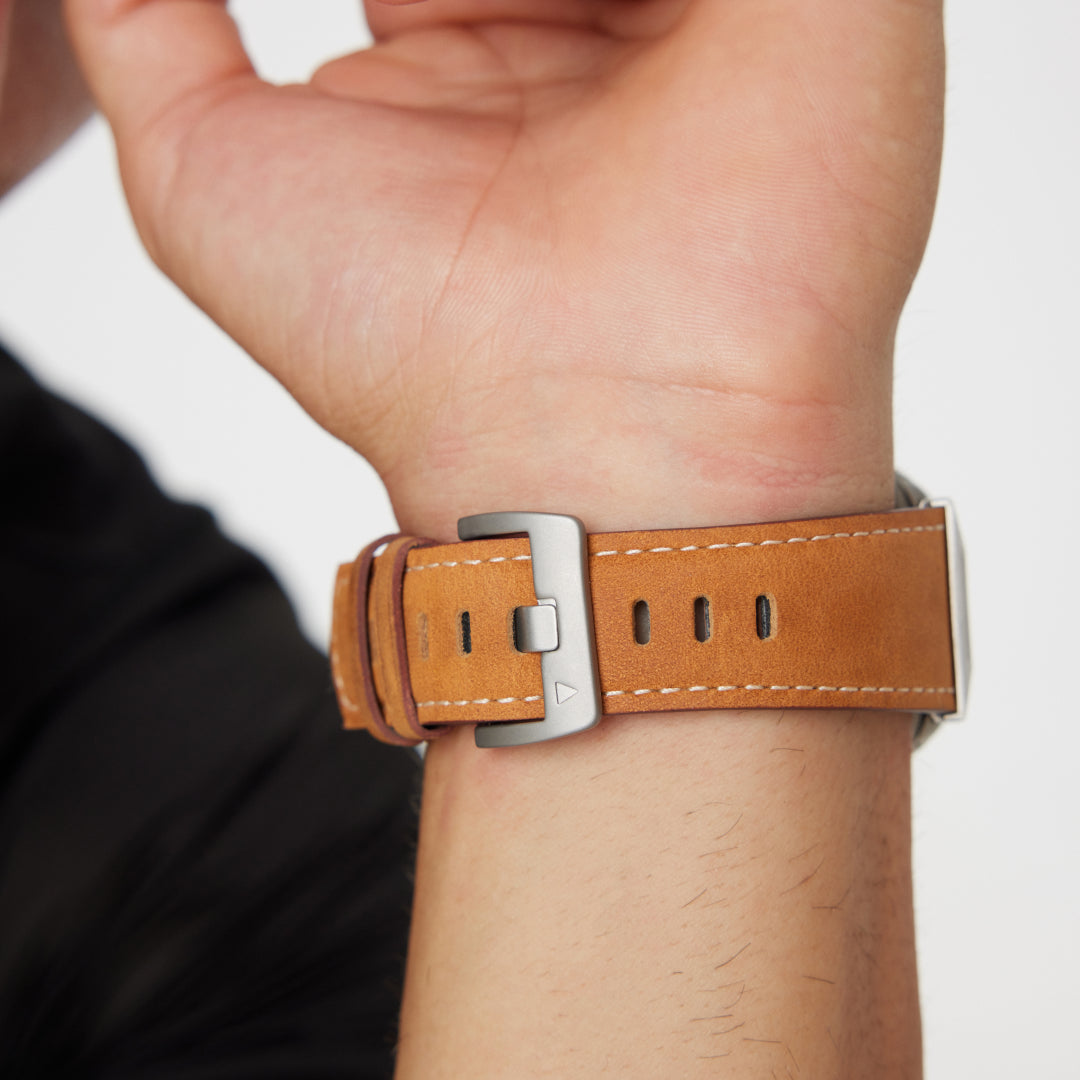Mecha-Inspired Vintage Leather Band for Apple Watch