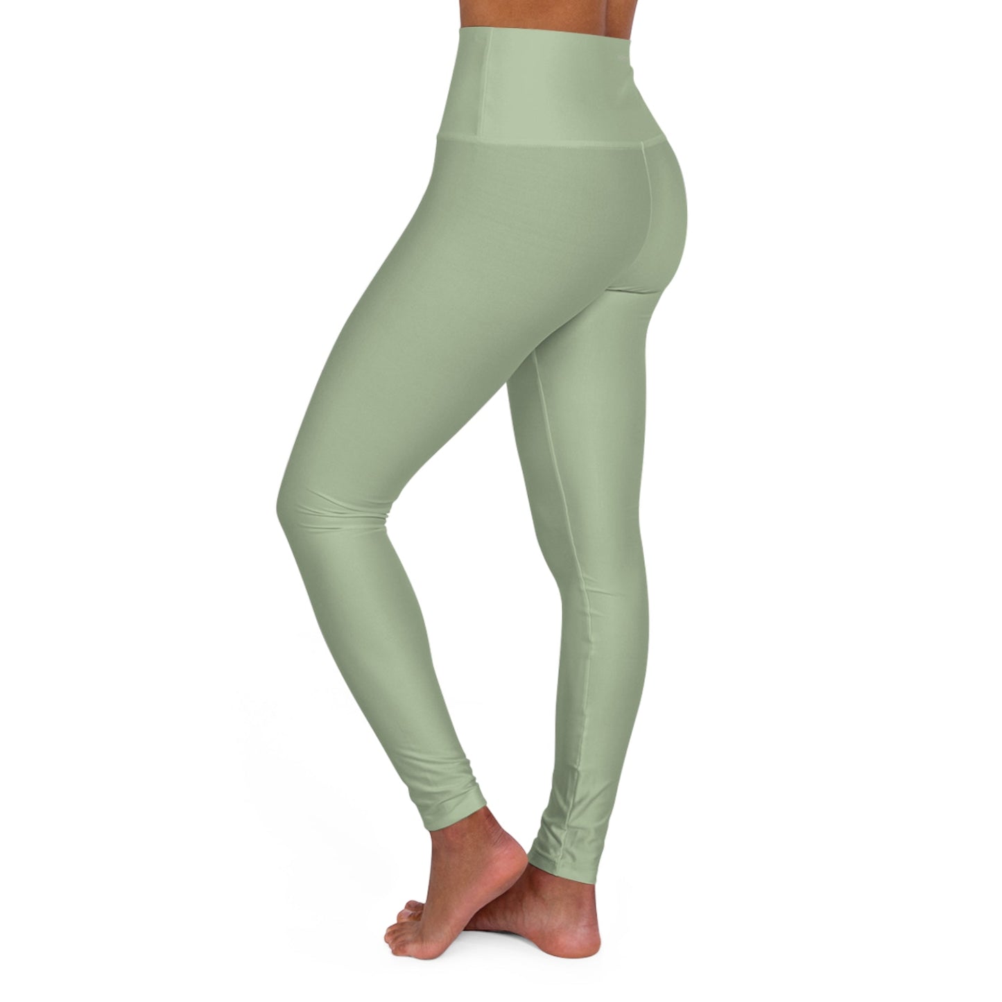 High Waisted Yoga Leggings | 4-Way Stretch & Flattering Fit - Sage Green