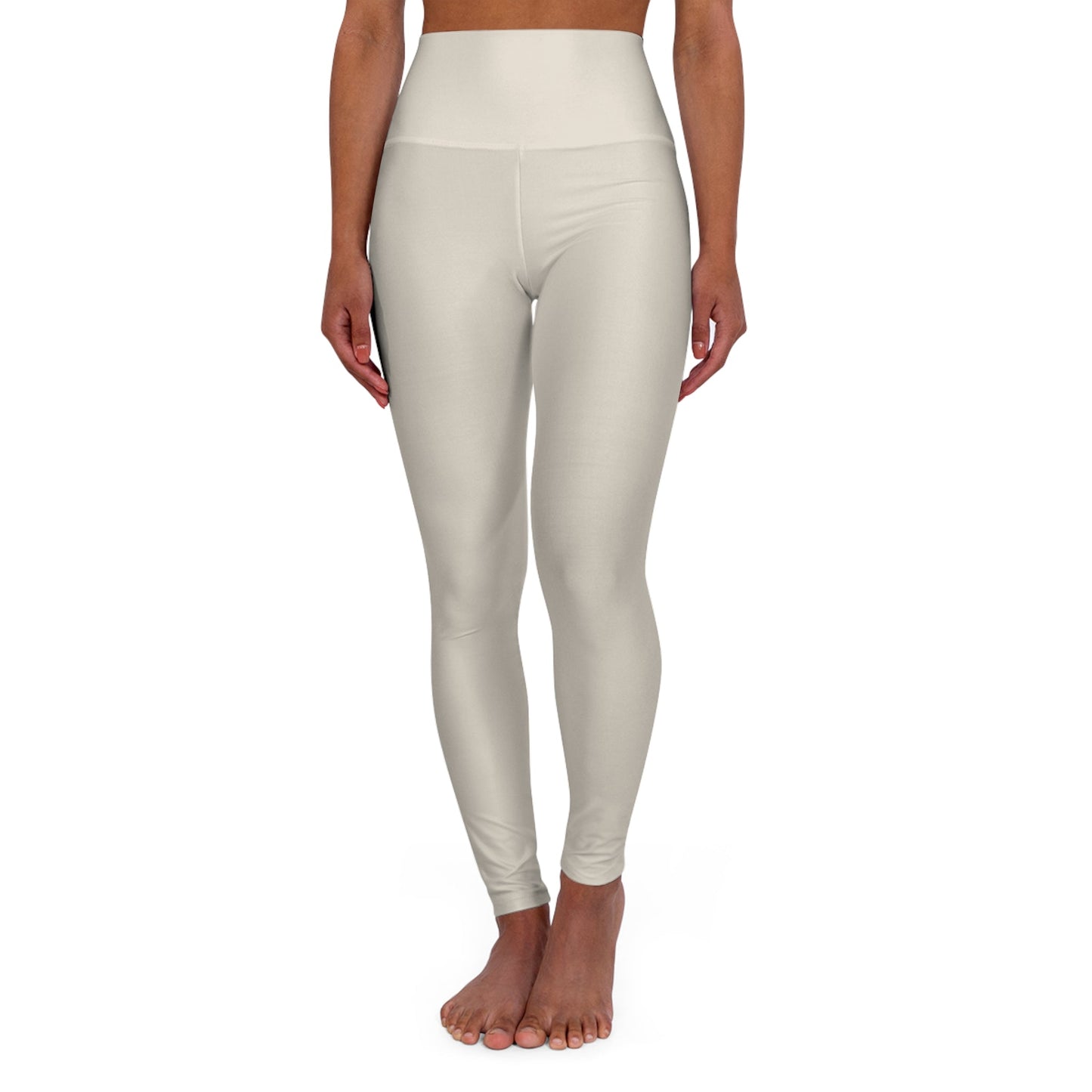 High Waisted Yoga Leggings | 4-Way Stretch & Flattering Fit - Sand Beige