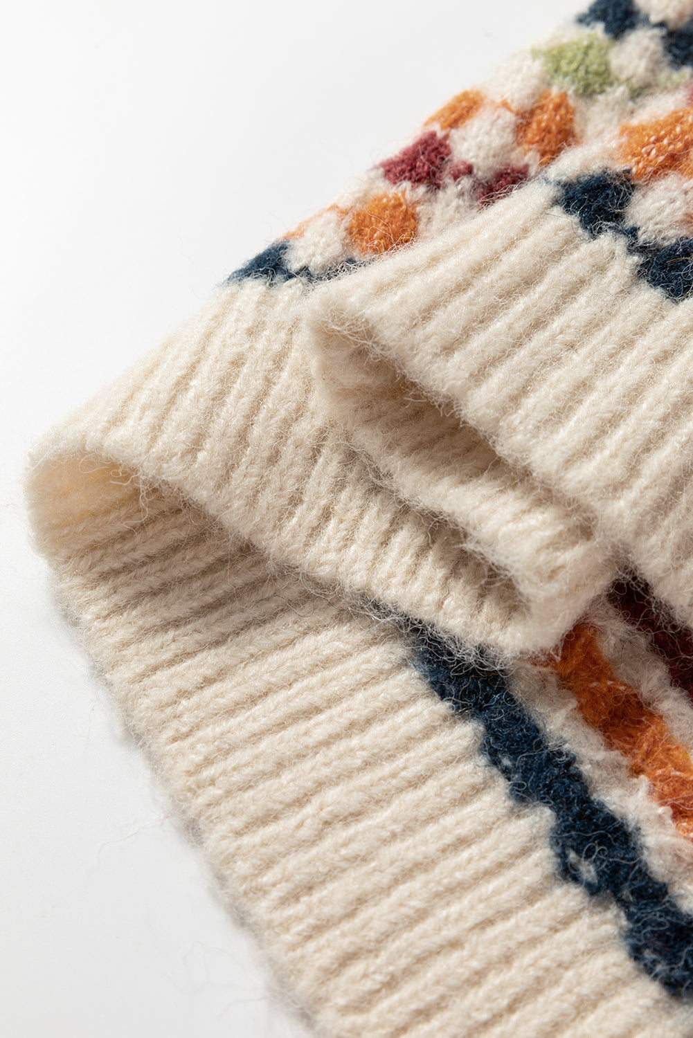 Dotty Knit Button-Up V-Neck Sweater Cardigan