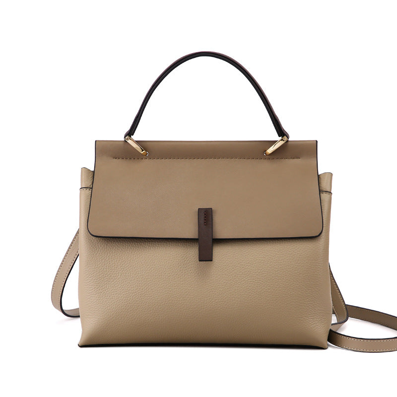 Trend large-capacity purse genuine leather shoulder bag tote crossbody