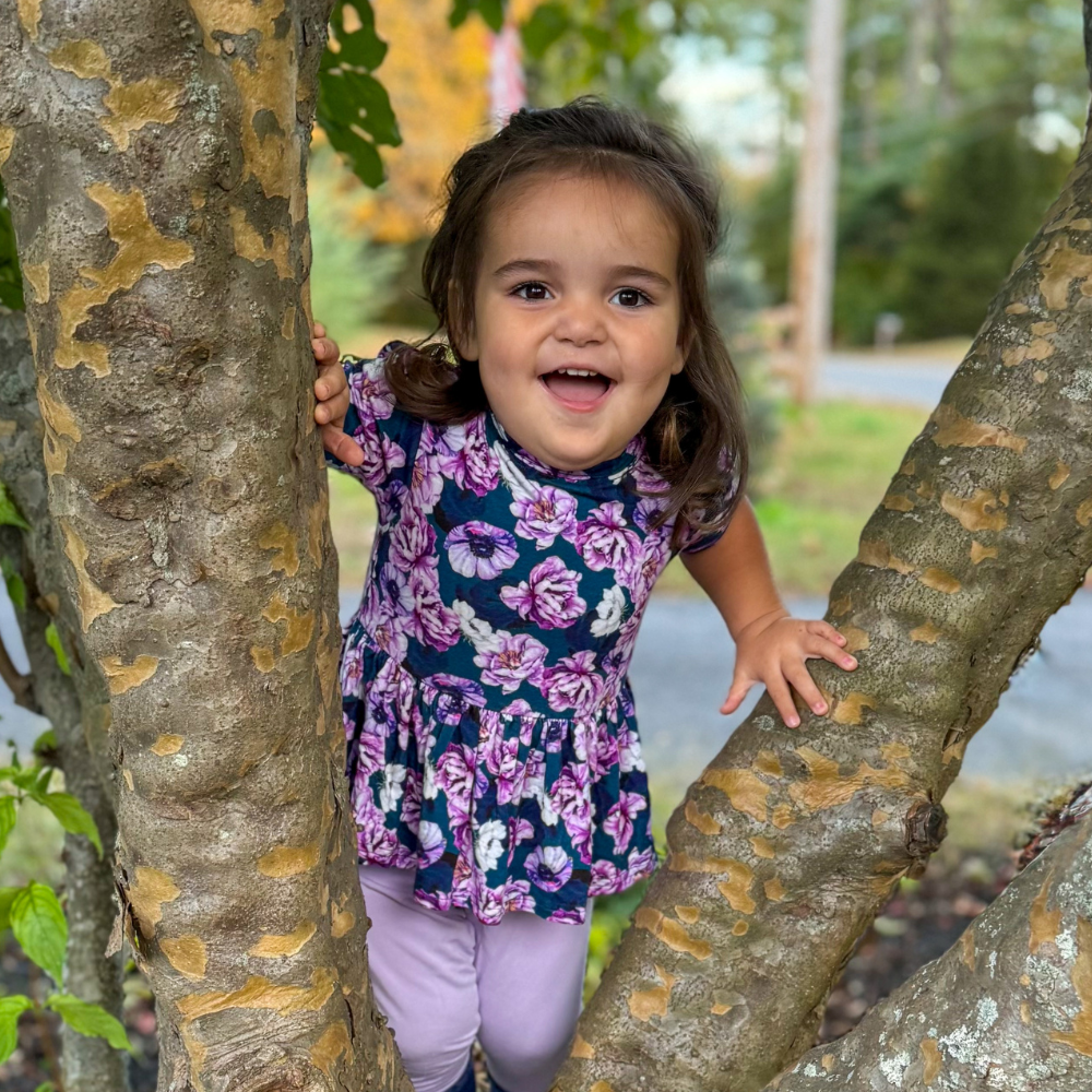 Bamboo Short Sleeve Peplum Top in Adele