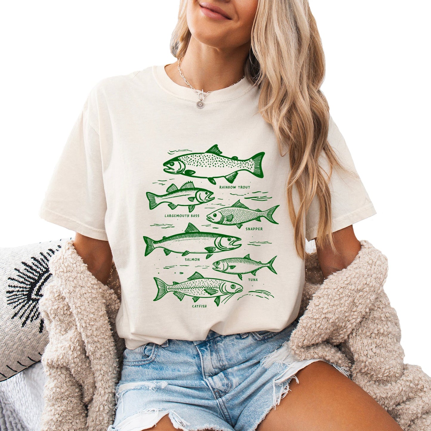 Sardines Salmon Fish Nature Camping Hiking Comfort Colors T Shirt (sketch)