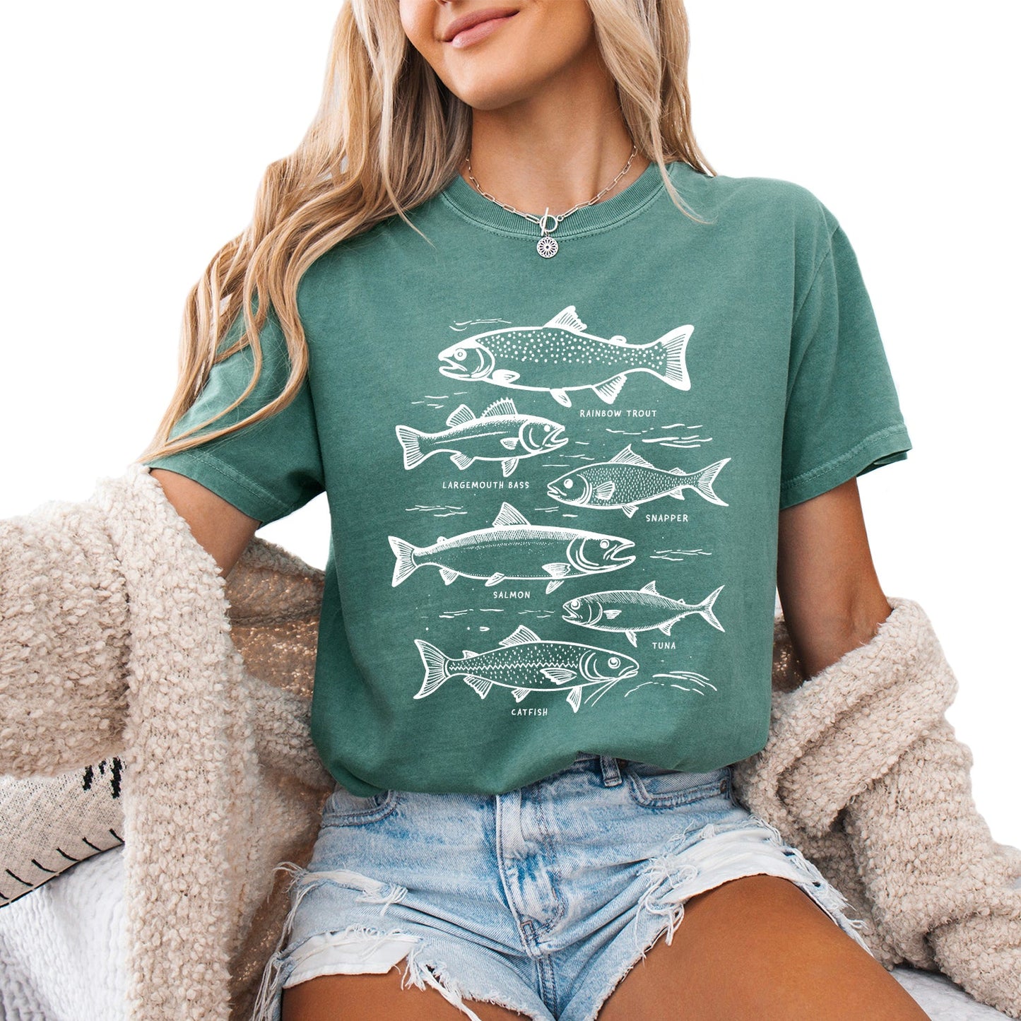 Sardines Salmon Fish Nature Camping Hiking Comfort Colors T Shirt (sketch)
