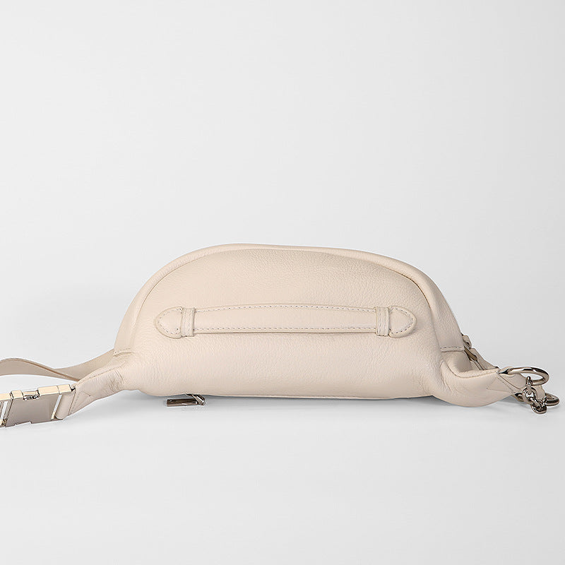 Genuine leather waist bag for women elegant crossbody chest purse unisex for travel running fanny pack