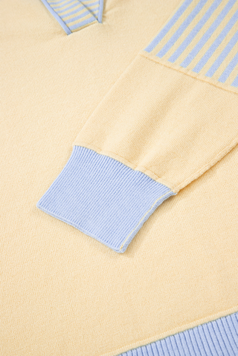 Stripe Colorblock Collared Drop Shoulder Sweater