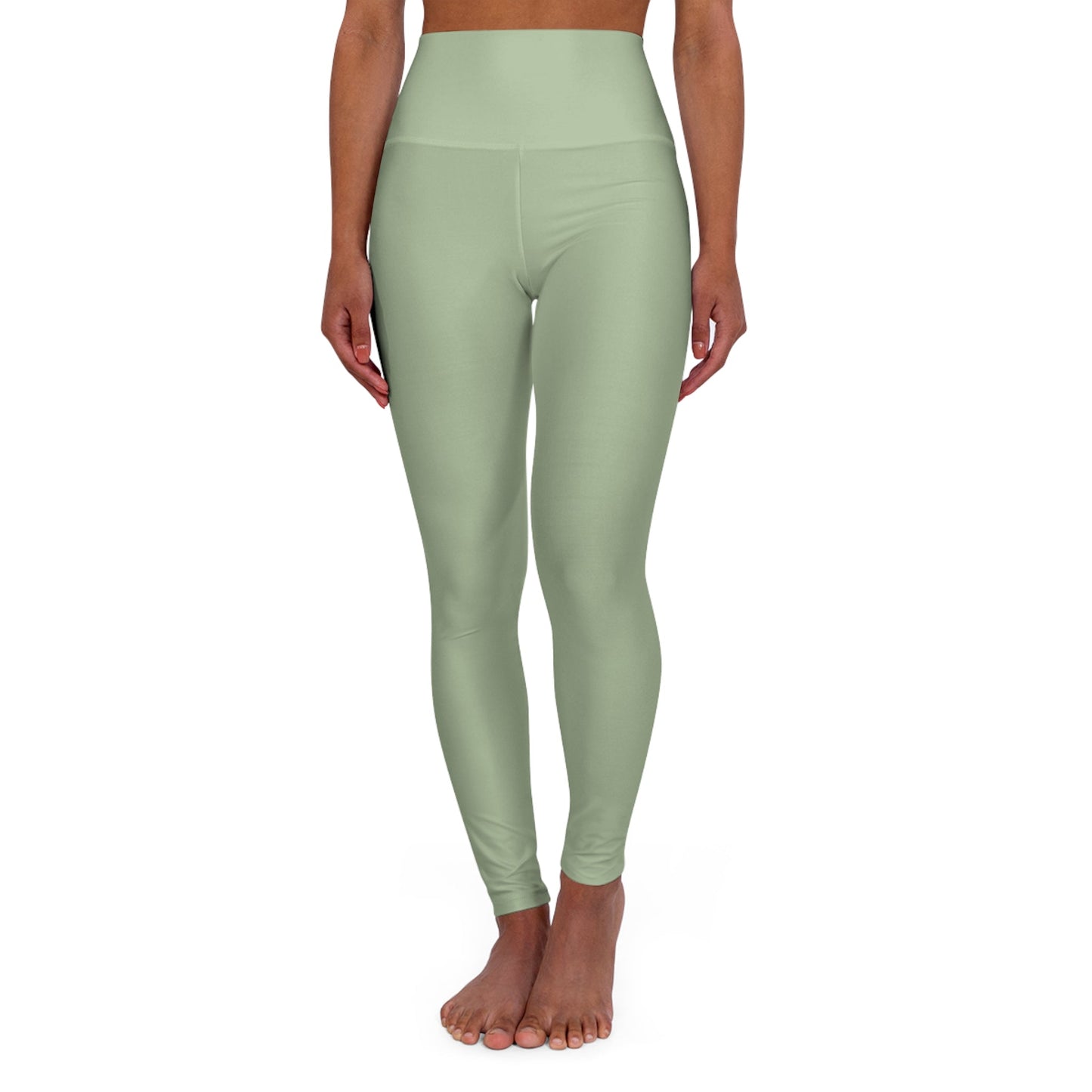 High Waisted Yoga Leggings | 4-Way Stretch & Flattering Fit - Sage Green
