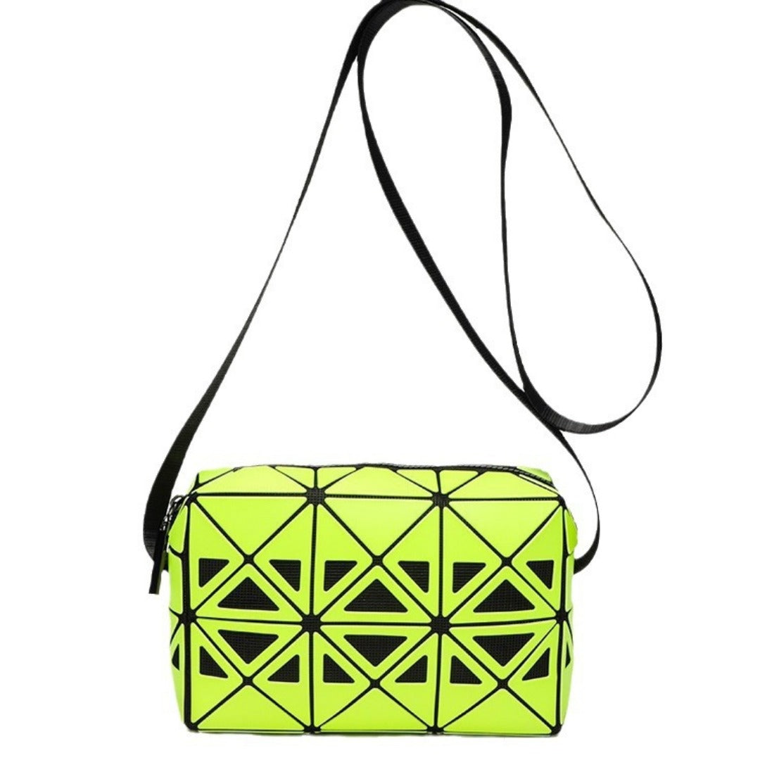 Fashion mini square box, hollow geometric design splicing crossbody bag, fashion commuter shoulder Crossbody bag, small square purse