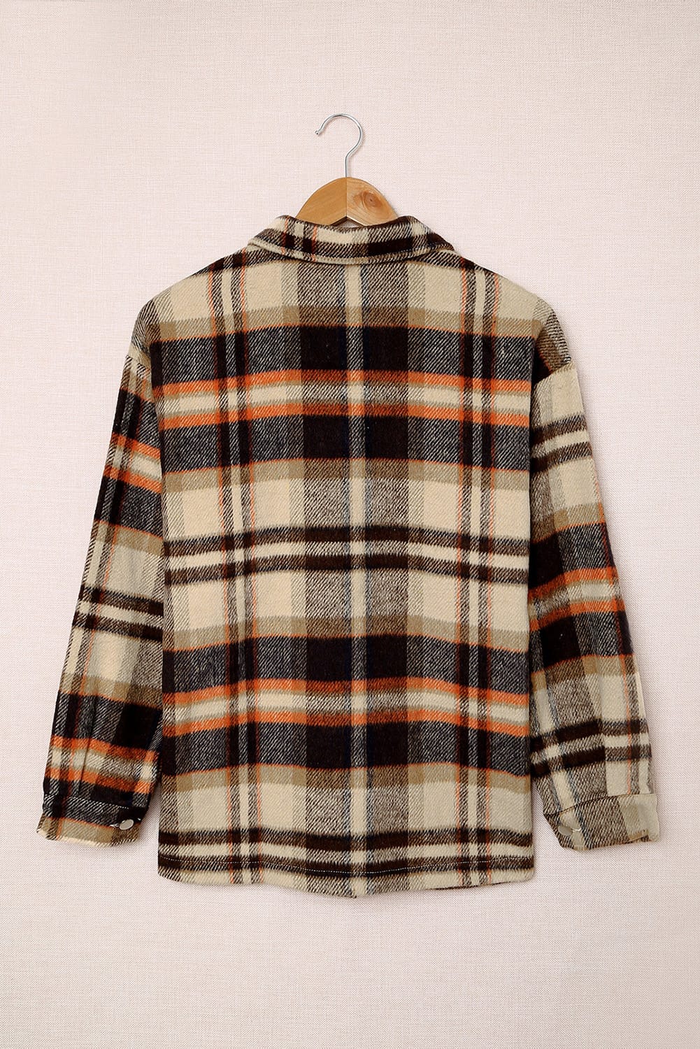 Plaid Pocketed Button Front Shacket