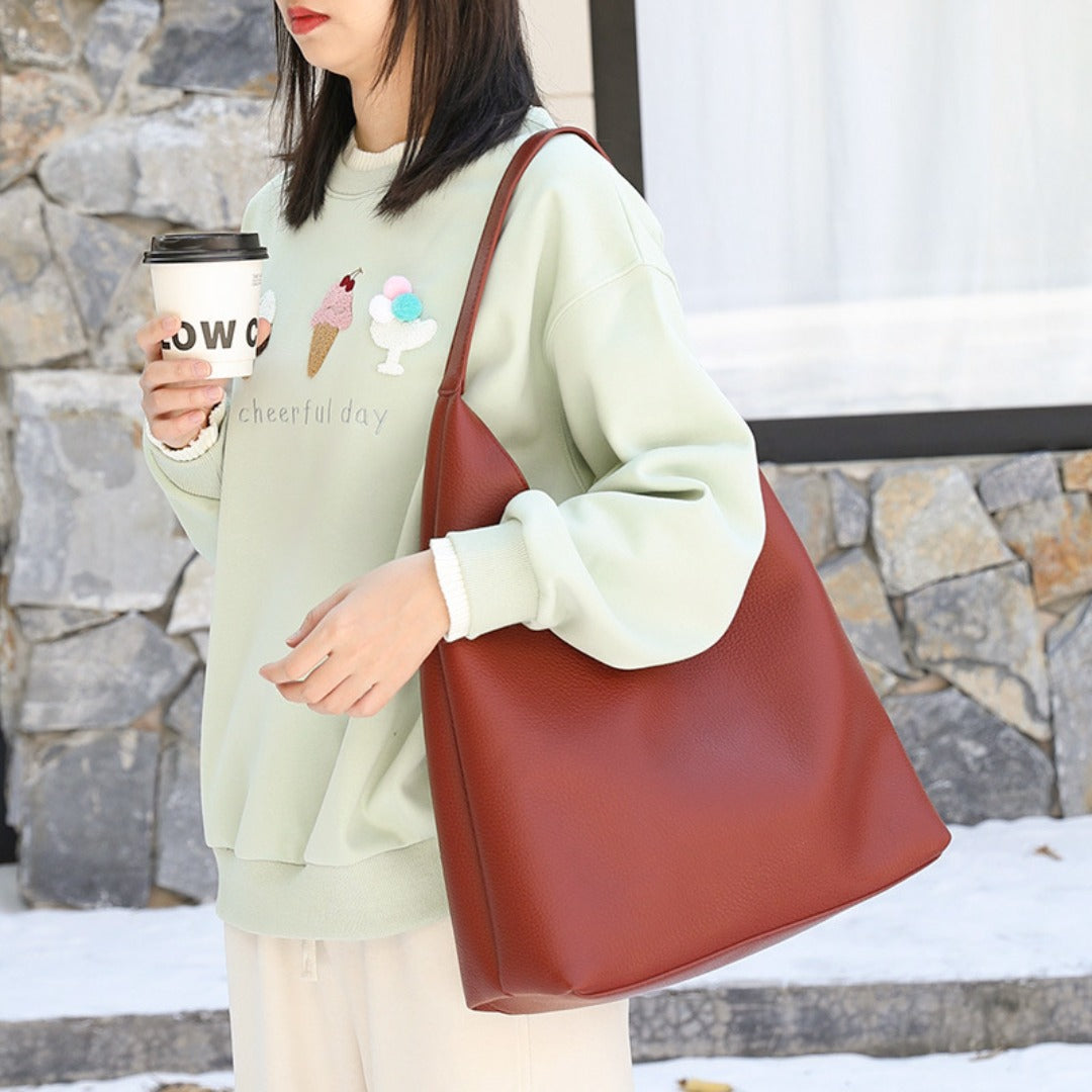 Casual retro hobo bag, fashion handbag, pu large capacity shoulder women's bag